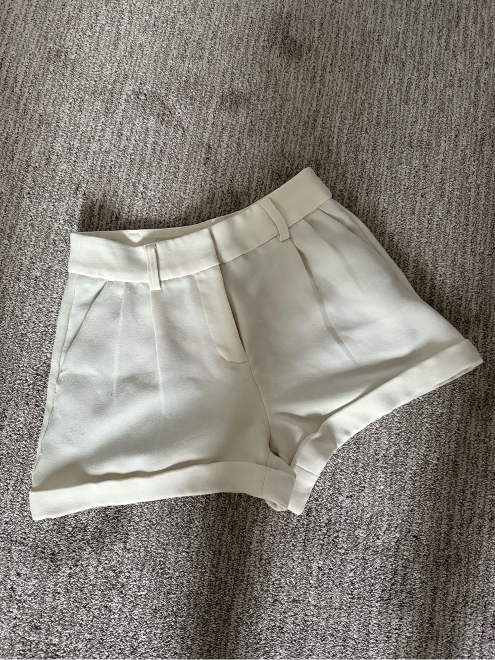 Express Cream High-Waist Tailored Shorts